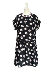 Love Moschino Mini Dress Baseball Print Short Sleeve Pockets Viscose U.K. 12
