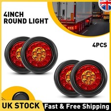 4x 4" Round Red/Amber 16 LED