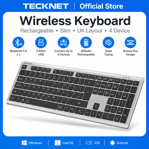 Tecknet wireless keyboard - wireless,