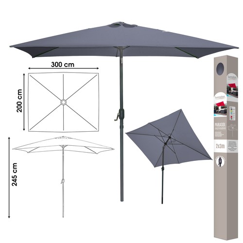 Parasol metal dark grey - dark, tilt