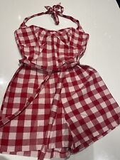 Bernie Dexter Gingham Check boned Halterneck Playsuit size L 12-14uk.  NWOT