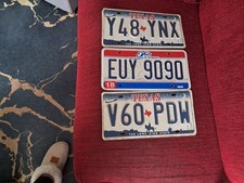Three Genuine American number plates, 2 Texas and 1 Ohio. Used