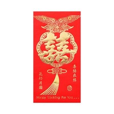 Pack of 6 Pieces Chinese Wedding Money Envelope Hong Bao Lai See Red Packet