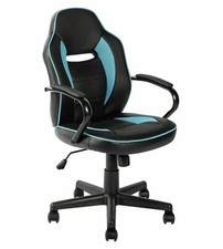 Used Argos Home Mid Back Office Gaming Chair - Blue & Black - E32