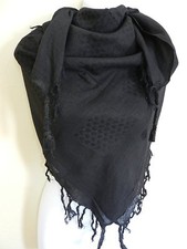 Original Fully Woven Military Army Black SHEMAGH Scarf ARAB / SAS / RETRO New