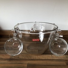 Bodum Punch Bowl Set 5 Cup Glass Very Heavy Glass Mulled Wine Cocktails