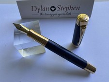 Parker Duofold Centennial Prestige Blue Chevron Fountain Pen 18K medium nib