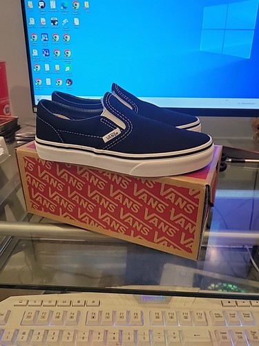 Vans black slip shoes kids - black,