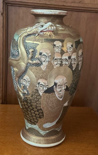 Antique large satsuma vase - satsuma,