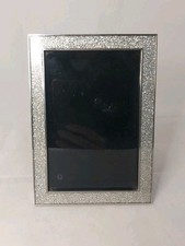 Chic Simple Silver Glitter Sparkly Metal Picture Frame Fits 6 x 4 Inch Photo 