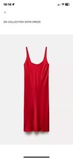 Zara Satin Red Dress Size 12