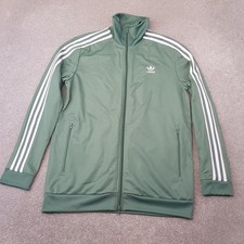 Adidas Mens Track Jacket Large Green Trefoil Firebird Original SST High Neck Gym