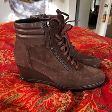 Geox Suede Wedge Sneakers