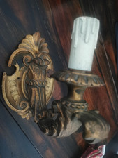 Beautiful Antique Wooden Wall Light Sconce