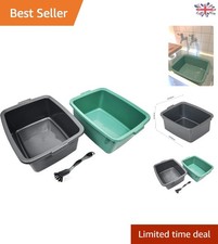 Sage Green and Silver 3-Piece Utility Set with Extra Large Bowls and Brush