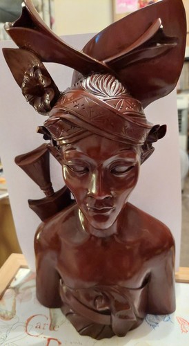 Vintage hand carved - hand-carved, hardwood