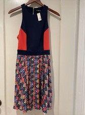 Alice Trixie Sleeveless Silk Dress Blue Gold White Red S NWT $278