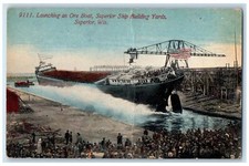 c1950's Launching An Ore Boat
