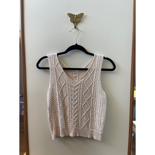 Cream cable knit sweater - sweater, vest