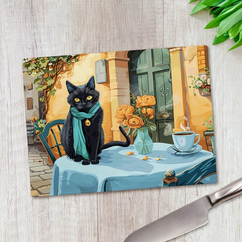 Italian coffee cat glass - coffee,