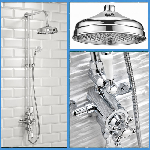 Edwardian traditional shower - edwardian,