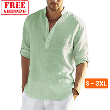 Men's Cotton Linen Long Sleeve