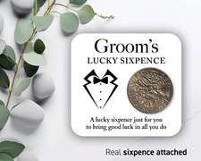 Groom Gift Idea - Lucky Sixpence Coin - Gift For Groom - Wedding Day Gift Idea 1