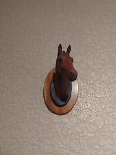 Beswick Small Horse Head Wall Hanging Plaque Figurine Porcelain On Wooden Plate