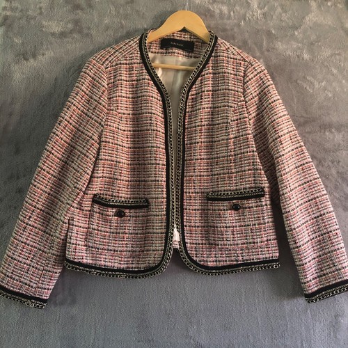 Zara pink black tweed - black, boucle