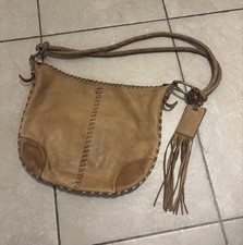 Genuine Ralph Lauren Leather Western Style Leather Hobo Bag Tassle Tan 