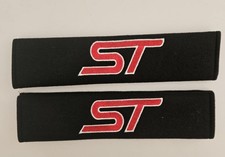 2 x ST Embroidered Badge Seat Belt Cushion Pads focus Kuga Fiesta