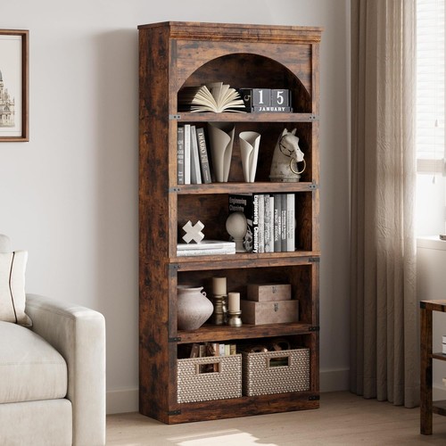Farmhouse arched bookshelf - arched,
