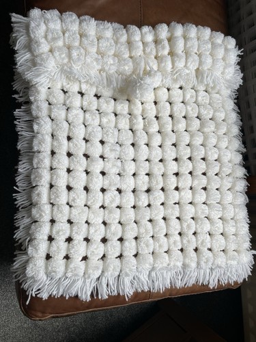 New white glittery pompom - white, pram