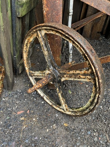 Antique metal cart - cart, barrow