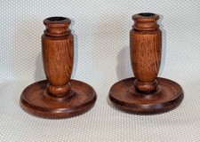 Wooden Candlesticks Pair