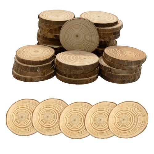 60pc wood slice pine tree - slice, bark