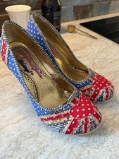 Irregular Choice Patty Patchwork Union Jack Shoes. Size 4