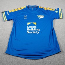 Leeds Rhinos Rugby Shirt Mens XL Blue Yellow Oxen Adult Jersey Top