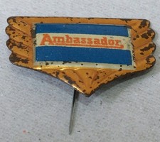 Vintage Ambassador British Motorcycle Logo Metal Pin badge c1960's Motorbikes 