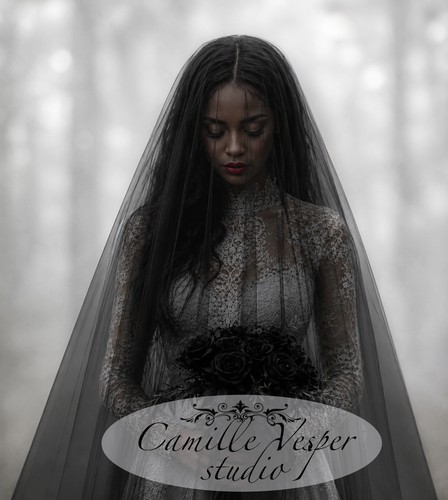 Black drop veil - -,