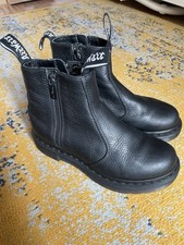 Doc Martens W/Zips Soft Black Leather Chelsea Boots 2 Zips  2 Tags Uk4/37 Good