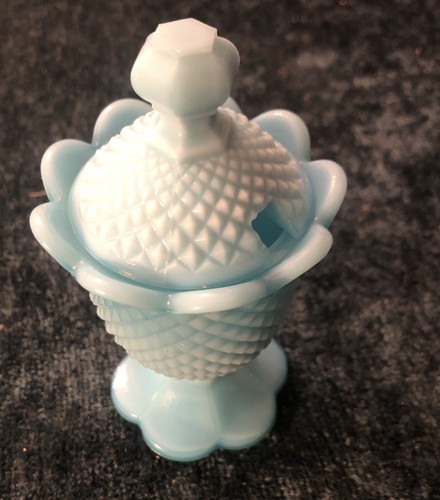 Turquoise hobnail milk - turquoise, glass