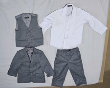 Vivaki Kids Childs Baby Boys Suit Size 2 - 3 Years Old Worn Once 4 piece Grey