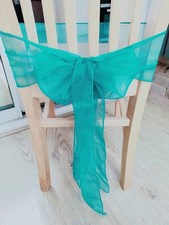 12 Light Teal Organza Chair Sashes/Table Runners