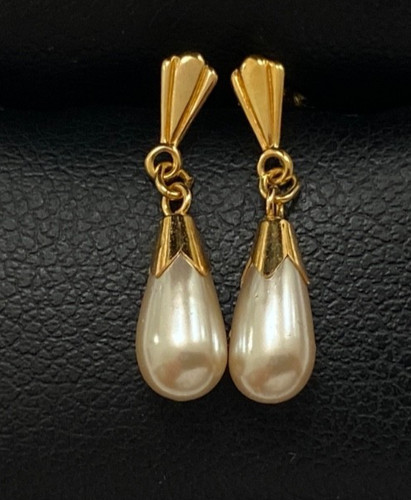 9ct gold pearl - 9ct, earrings