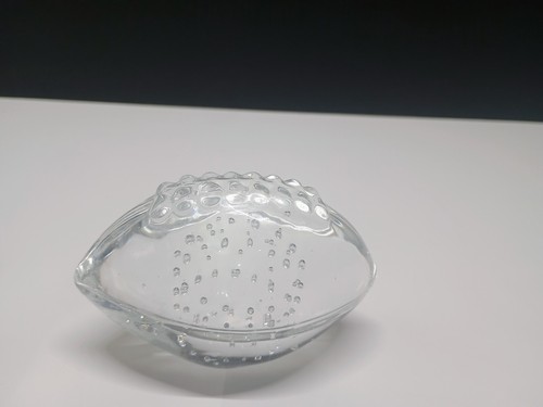 Glass football paperweight - football,