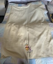 Disney Yellow Winnie The Pooh Unisex Cot Blanket