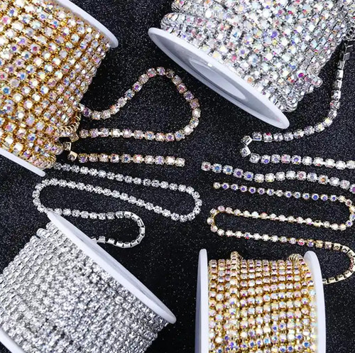 Gold silver crystal rhinestone - gold/silver,