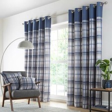 Curtains Blue Grey eyelet ring