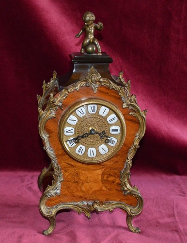 Vintage inlaid walnut boulle - inlaid,